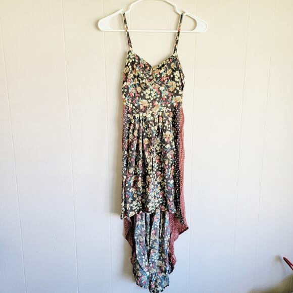 O'neill Floral Print Fit & Flare Hi-Low Mini Dress - Picture 1 of 3